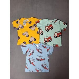 Toddler Boys Short Sleeve Tees Set Of 3 Casual Graphic Crewneck T-Shirts 4T